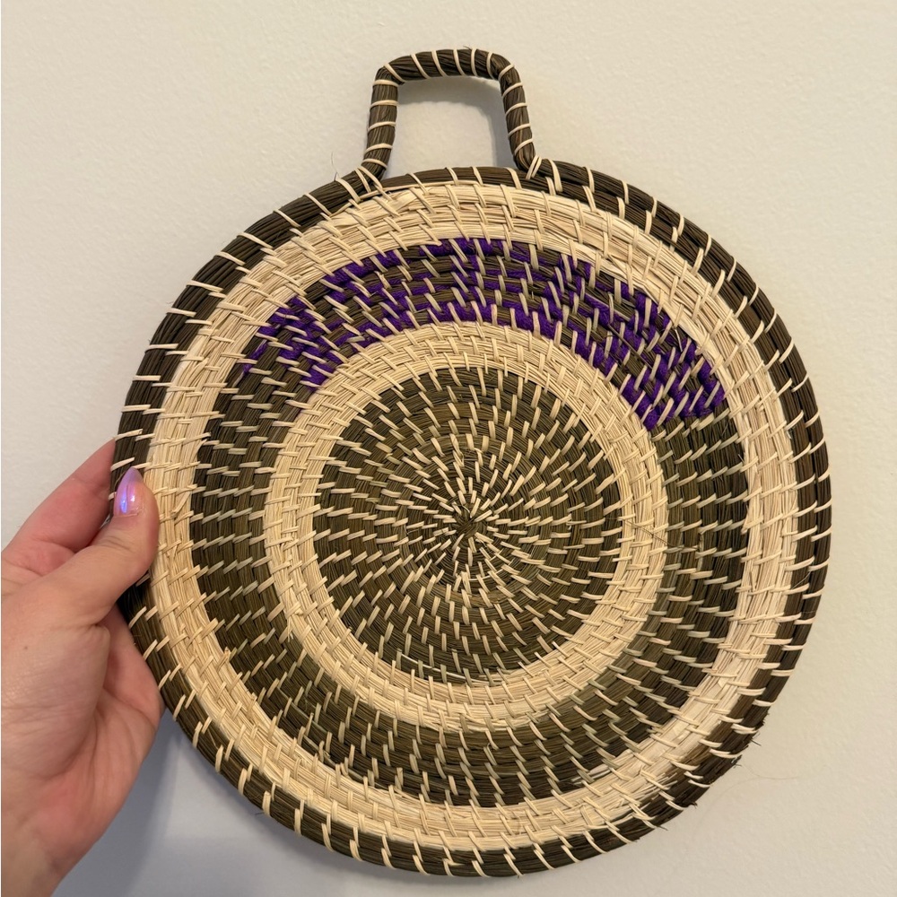 Handwoven Round Decor with Handle